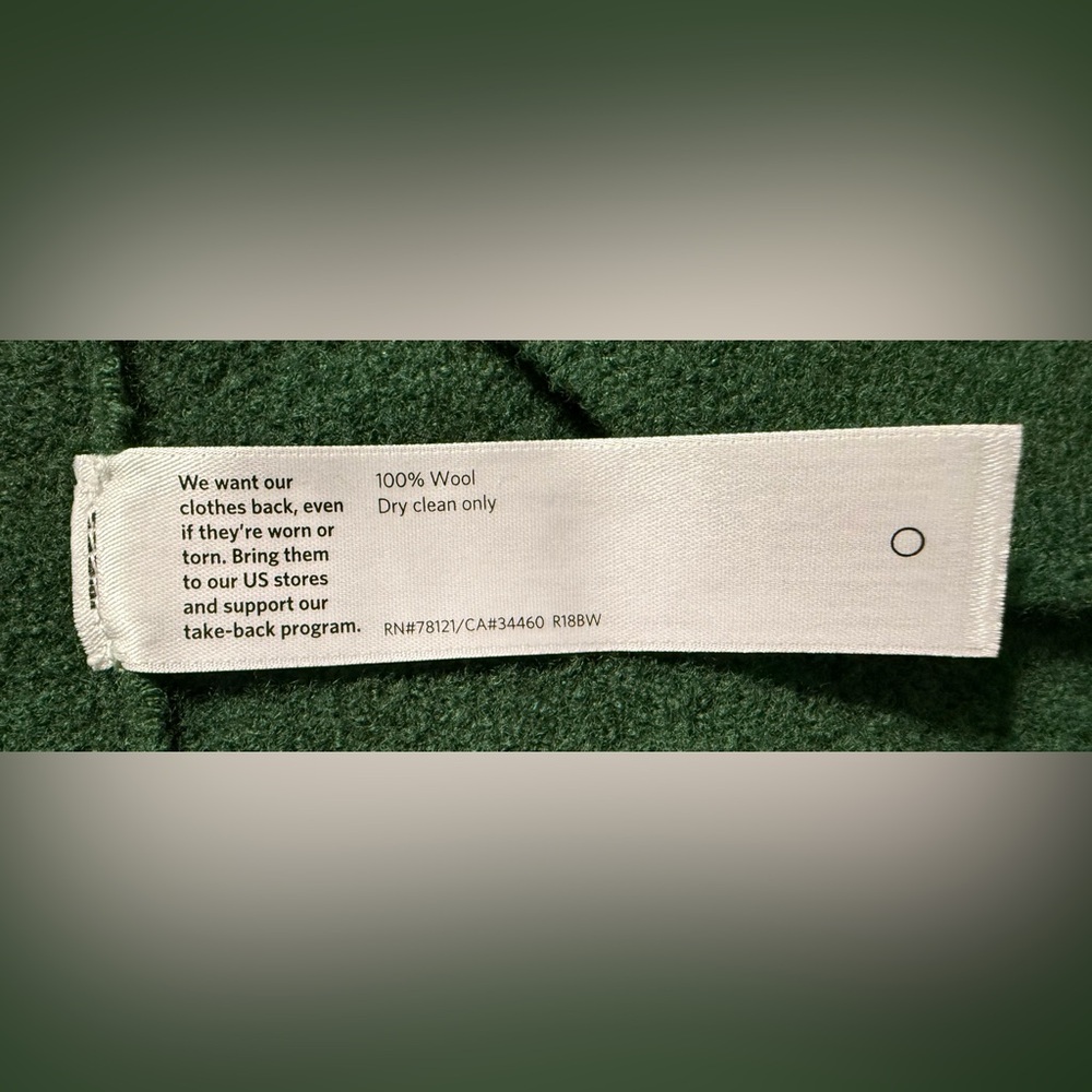 Eileen Fisher Forest Green Boiled Wool Sweater Jacket - Picture 6 of 6